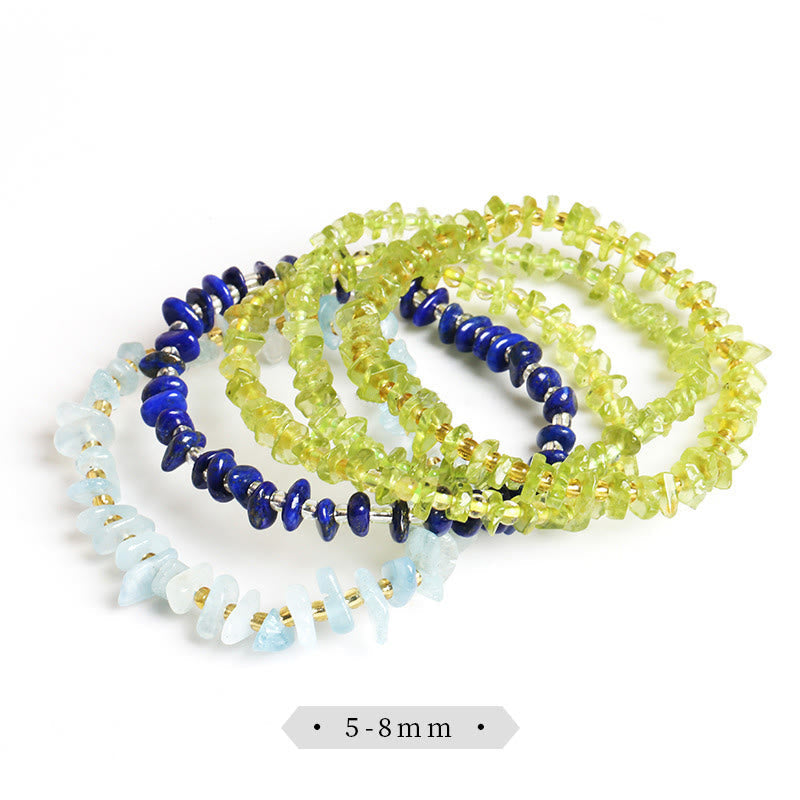 Fortune Jewel Natural Irregular Shape Stone Crystal Meditation Balance Bracelet