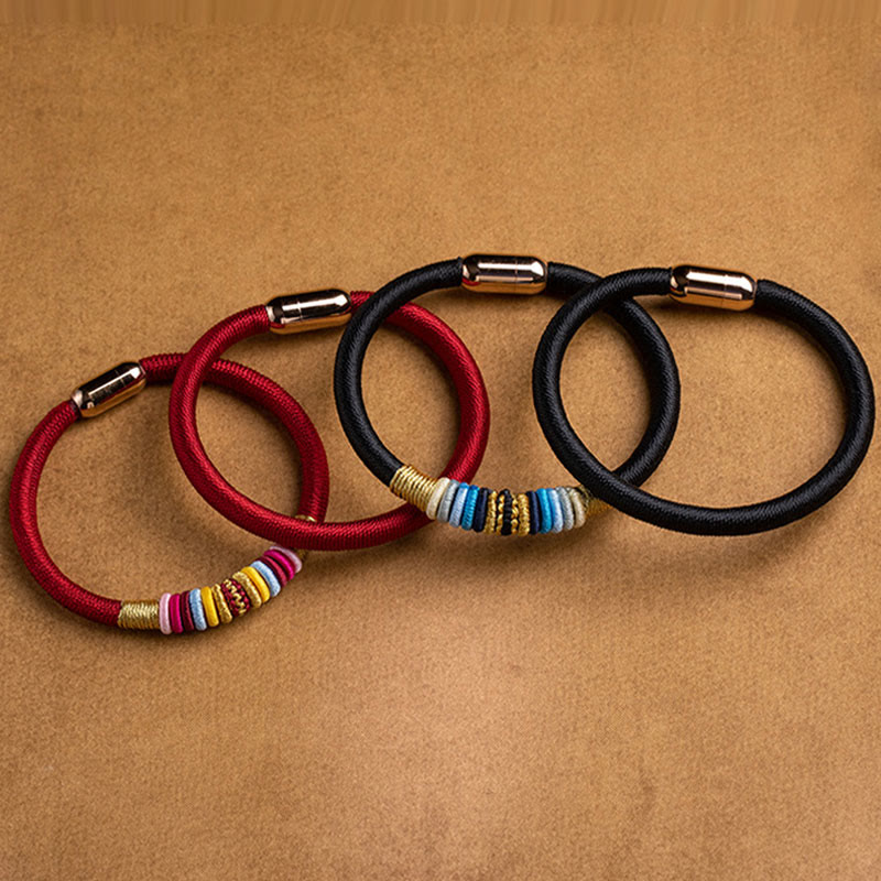 Fortune Jewel Tibetan Handmade King Kong Knot Protection Magnetic Buckle Braided Bracelet