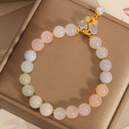 Fortune Jewel Natural Morganite Confidence Butterfly Charm Bracelet