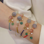 Fortune Jewel Moonstone Sunstone Beads Peace Buckle Charm Healing Bracelet