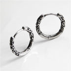 Fortune Jewel Viking Celtic Hoop Titanium Steel Balance Earrings