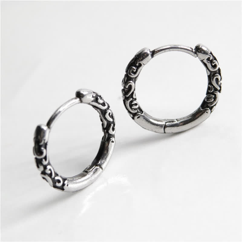 Fortune Jewel Viking Celtic Hoop Titanium Steel Balance Earrings