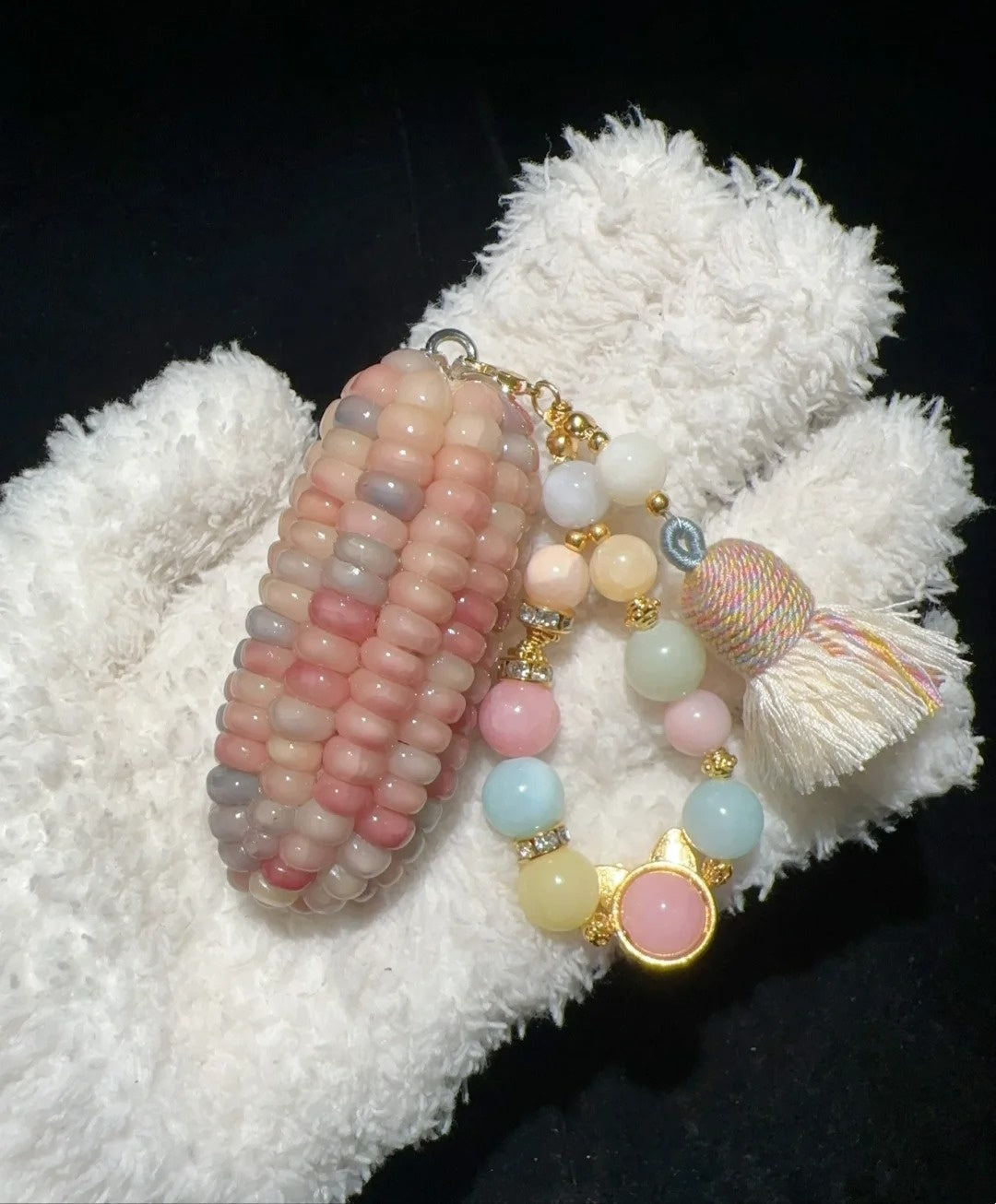 Rainbow Jelly Pink Corn Charms – Cute Fidget for Stress Relief