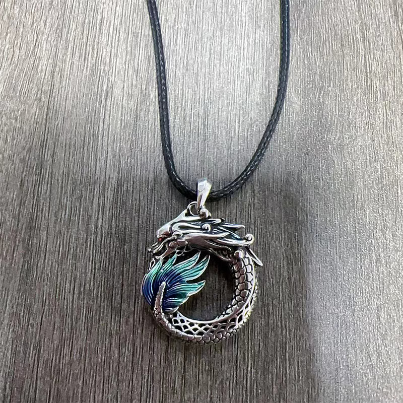 Fortune Jewel Tibetan Copper Dragon Strength Necklace