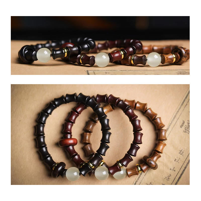 Fortune Jewel Ebony Green Sandalwood Black Rosewood Bamboo Peace Bracelet