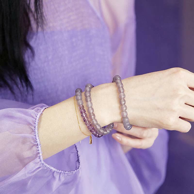 Fortune Jewel Natural Amethyst Crystal Meditation Healing Bracelet