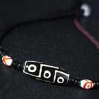 Fortune Jewel Tibetan Nine-Eye Dzi Bead Protection String Necklace
