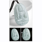 Fortune Jewel Chinese Zodiac Natal Buddha Jade Wealth Prosperity Necklace Pendant Fortune Jewel