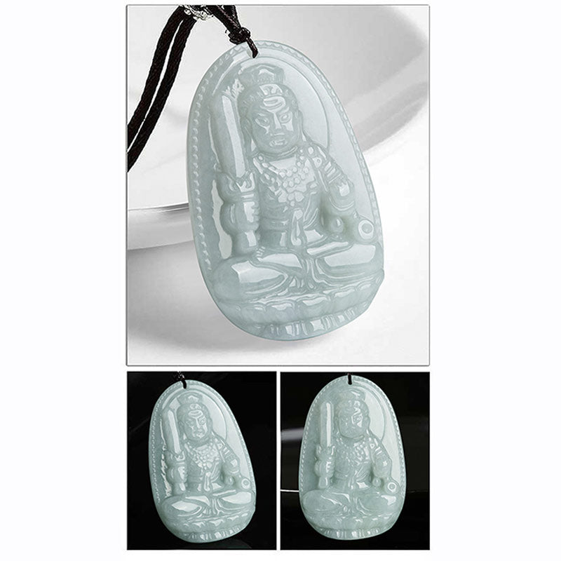 Fortune Jewel Chinese Zodiac Natal Buddha Jade Wealth Prosperity Necklace Pendant Fortune Jewel