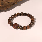 Fortune Jewel Rosewood Auspicious Clouds Totem Fu Character Bamboo Pattern Warmth Bracelet