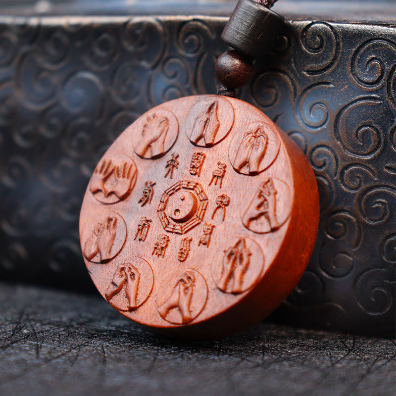 Fortune Jewel Lightning Struck Jujube Wood Yin Yang Bagua Mountain Ghosts Spend Money Protection Necklace Pendant Fortune Jewel