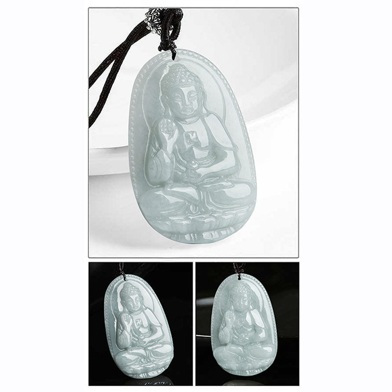 Fortune Jewel Chinese Zodiac Natal Buddha Jade Wealth Prosperity Necklace Pendant Fortune Jewel