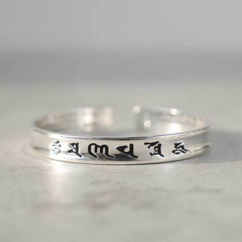 Fortune Jewel Tibetan Mantra White Copper Bracelet