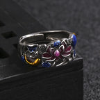 Fortune Jewel Koi Fish Lotus Flower Leaf Design Luck Wealth Ring