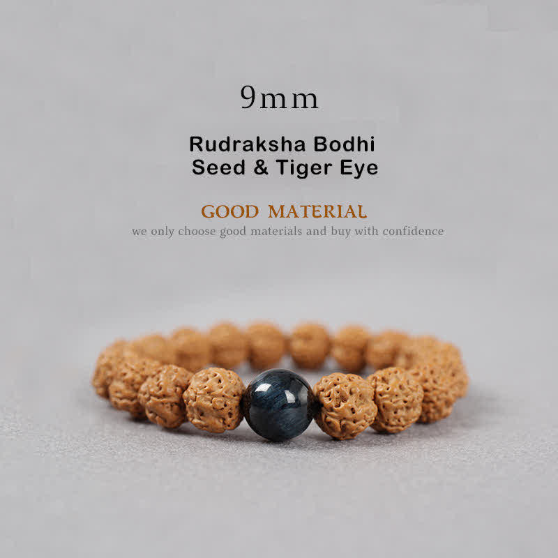 Fortune Jewel Tibet Rudraksha Bodhi Seed Dzi Bead Amber Turquoise Wealth Bracelet