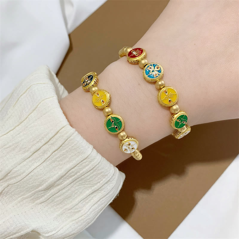 Fortune Jewel Tibetan Five God Of Wealth Copper Beads Luck Bracelet