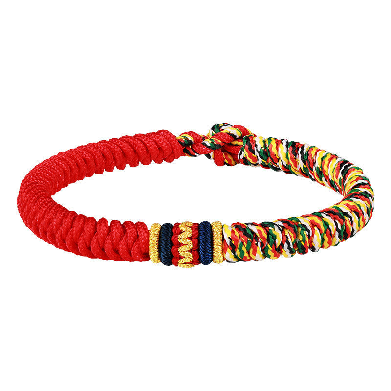 Fortune Jewel Tibetan Handmade Multicolored Thread King Kong Knot Strength Braid String Bracelet