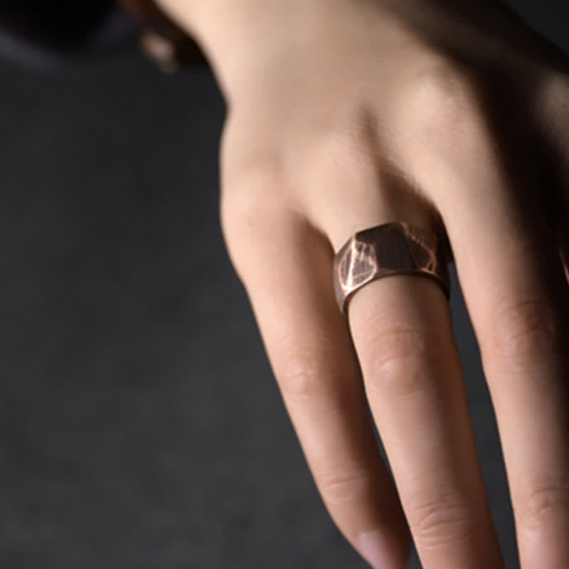 Fortune Jewel Tibetan Simple Design Copper Wealth Ring