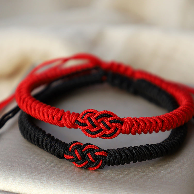 Fortune Jewel 2Pcs Tibetan Luck Chinese Knot Protection String Bracelet