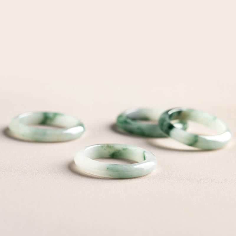 Fortune Jewel Natural Green Jade Luck Abundance Ring