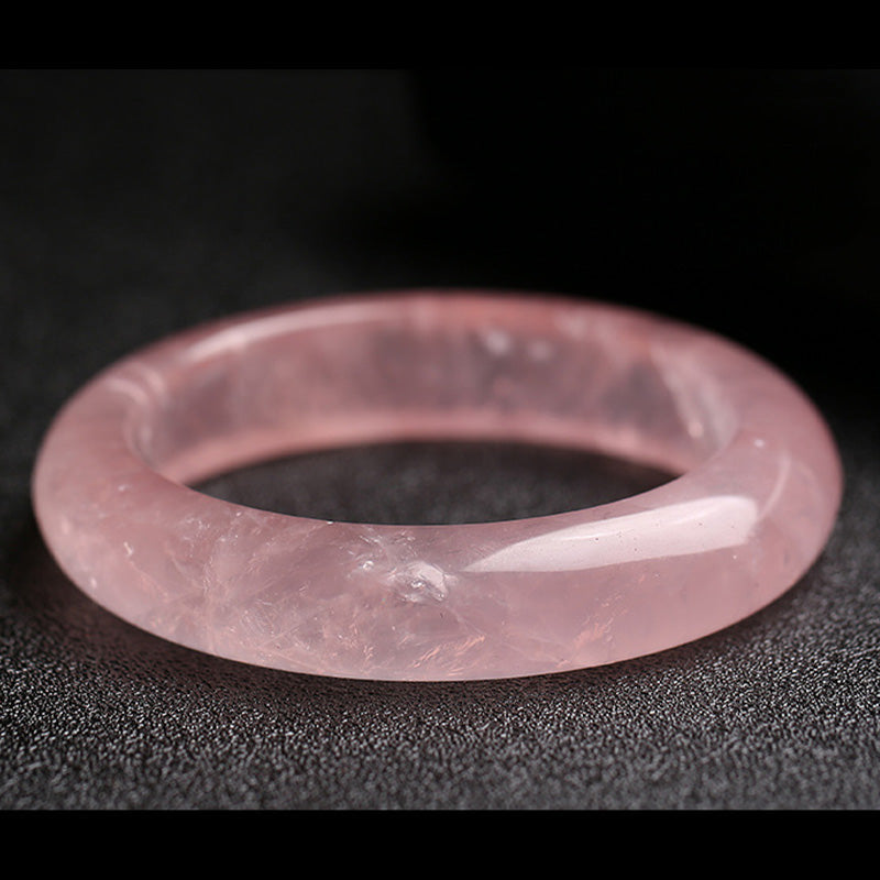 Fortune Jewel  Natural Rose Quartz Love Caring Bracelet Bangle