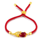 Fortune Jewel Wealth Attractor Red Agate Pixiu Red String Bracelet