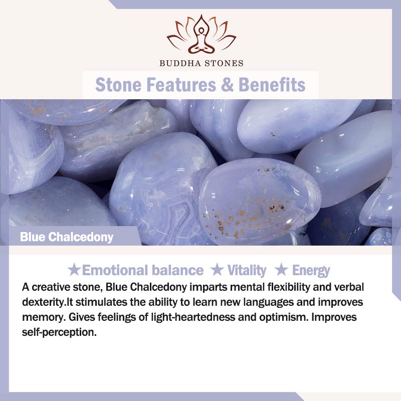 Fortune Jewel Blue Chalcedony Emotional Balance Bracelet Bangle