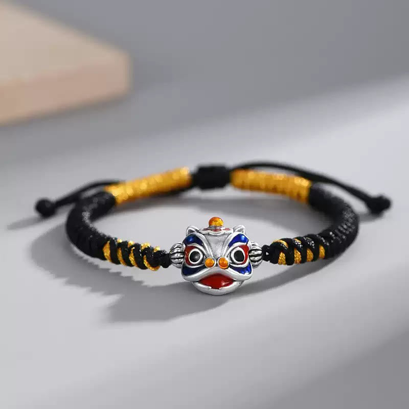 Fortune Jewel Handmade Dancing Lion Luck Braided String Bracelet