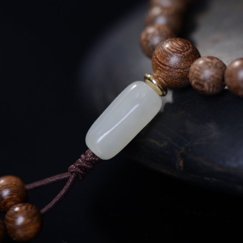 Fortune Jewel 108 Mala Beads Rosewood Jade Calm Bracelet