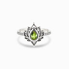 Fortune Jewel Sterling Silver Lotus Zircon Blessing Protection Ring