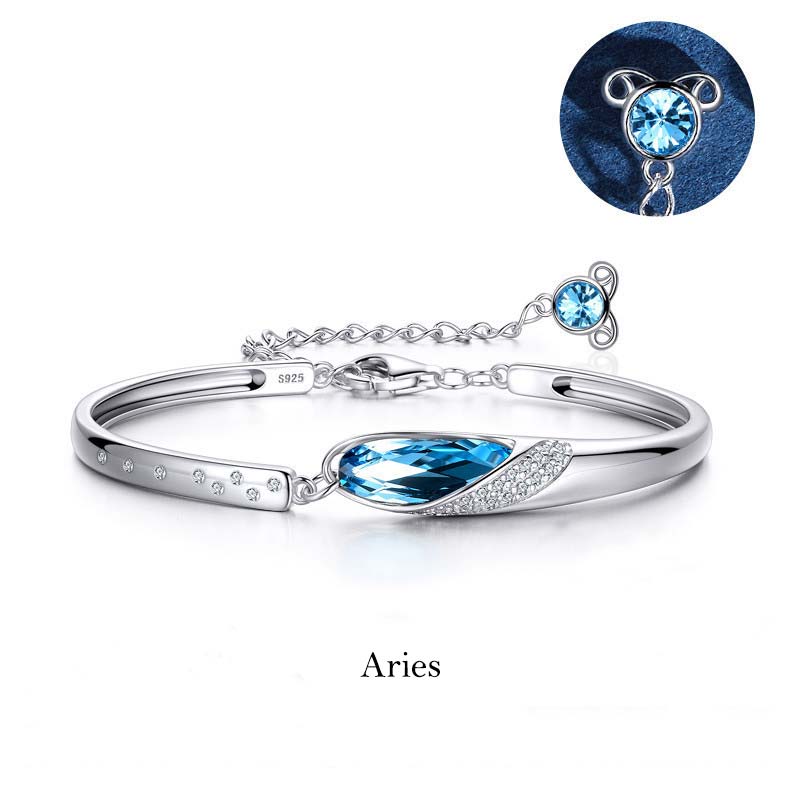 Fortune Jewel 925 Silver Plated Copper 12 Constellations of the Zodiac Charm Bracelet