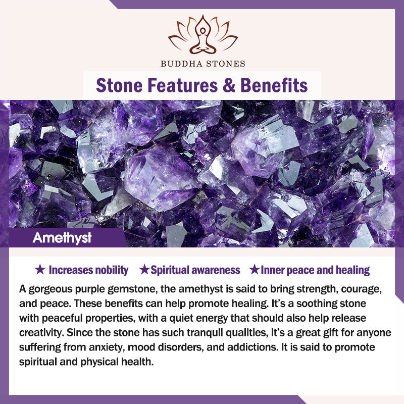 Fortune Jewel Amethyst Lazurite Various Crystal Stone Healing Positive Bracelet