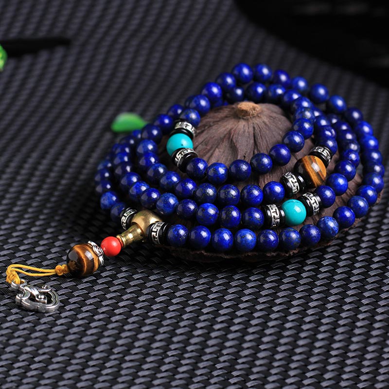 Fortune Jewel 108 Beads Lazurite Positive Bracelet Mala