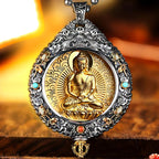 Fortune Jewel Chinese Zodiac Natal Buddha Thangka Nine Palaces Eight Diagrams Wealth Rotatable Necklace Pendant Fortune Jewel