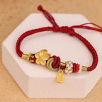 Fortune Jewel Peach Blossom Happiness Charm Luck Red String Bracelet
