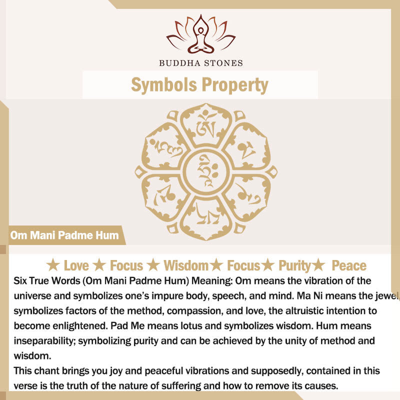 Fortune Jewel Natural Lazurite Om Mani Padme Hum Bead Balance Bracelet