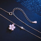 Fortune Jewel 925 Sterling Silver Cherry Blossom Flower Rotatable Protection Necklace Pendant