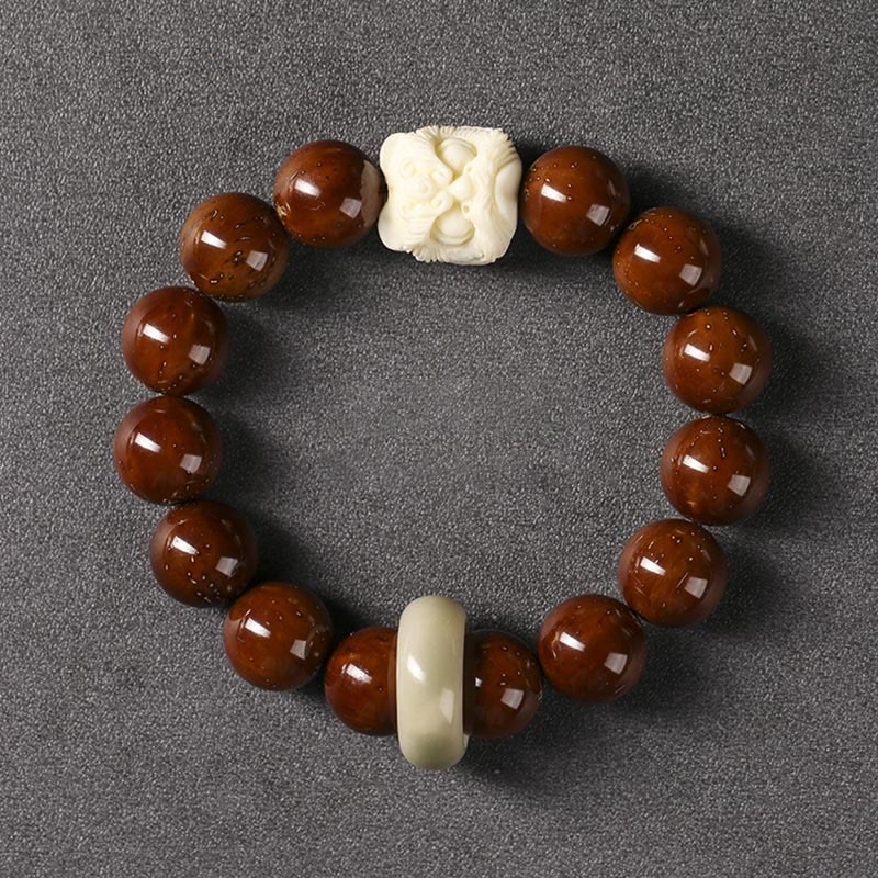 Fortune Jewel Purple Bodhi Seed Dancing Lion Wisdom Bracelet