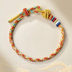 Fortune Jewel Handcrafted Colorful Gold Healing Braid Rope Bracelet
