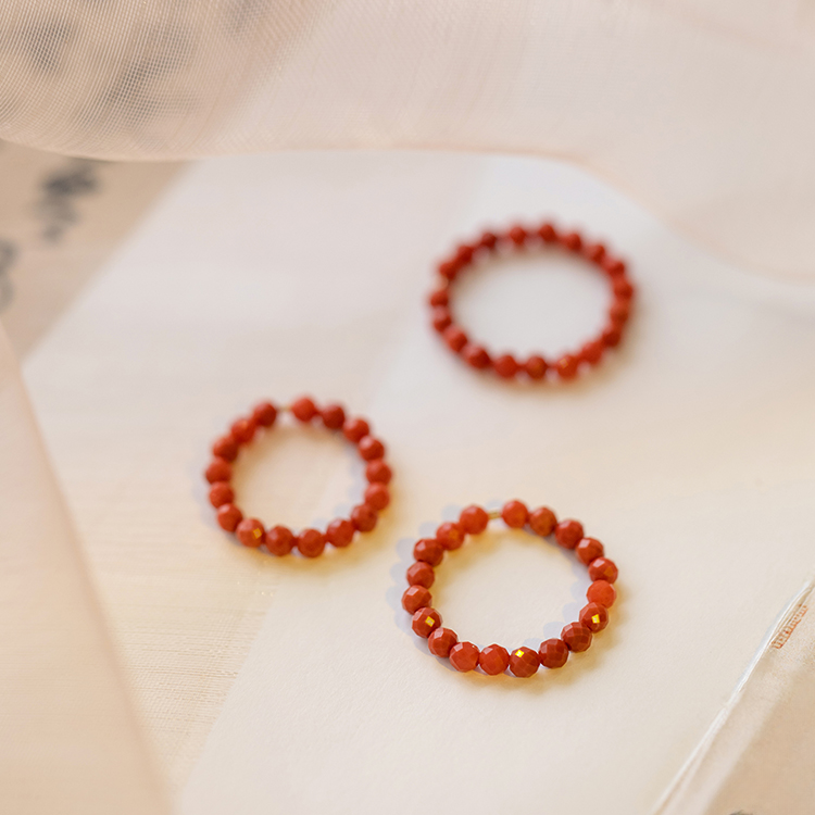 Buddha3bodhi Ultra-fine 2mm South Red Agate Ring