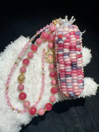Cute Strawberry Bear-Inspired Natural Corn Charms for Fidgeting