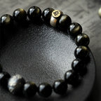 Fortune Jewel Chinese Zodiac Natal Buddha Obsidian Purification Bracelet