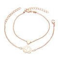 Fortune Jewel 2Pcs Lotus Flower Love Heart Enlightenment Bracelet