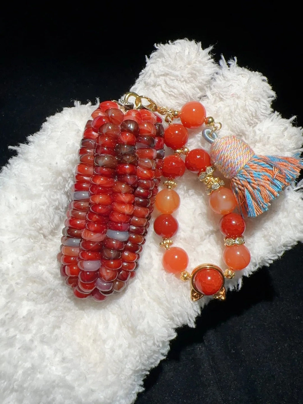 Summer Flame Red Natural Corn Ornament for Fidgeting