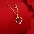 S925 Sterling Silver Year of the Horse Jewelry – Heart-shaped Diamond-Embedded Necklace, Bracelet, and Earrings