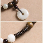 Fortune Jewel Bodhi Seed Green Sandalwood Lotus Peace Buckle Harmony Double Wrap Bracelet