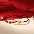 Fortune Jewel Handmade 925 Sterling Silver Cherry Blossoms Sakura Chalcedony Luck Bracelet