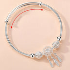 Fortune Jewel Tibetan White Copper Blessing Dream Catcher Charm Bracelet