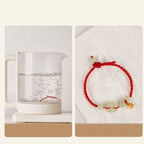 Fortune Jewel Round Peace Buckle Jade Lotus Happiness Abundance Wealth String Bracelet