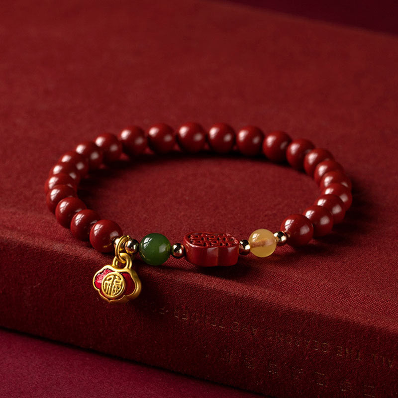 Fortune Jewel Cinnabar Happiness Calm Bracelet